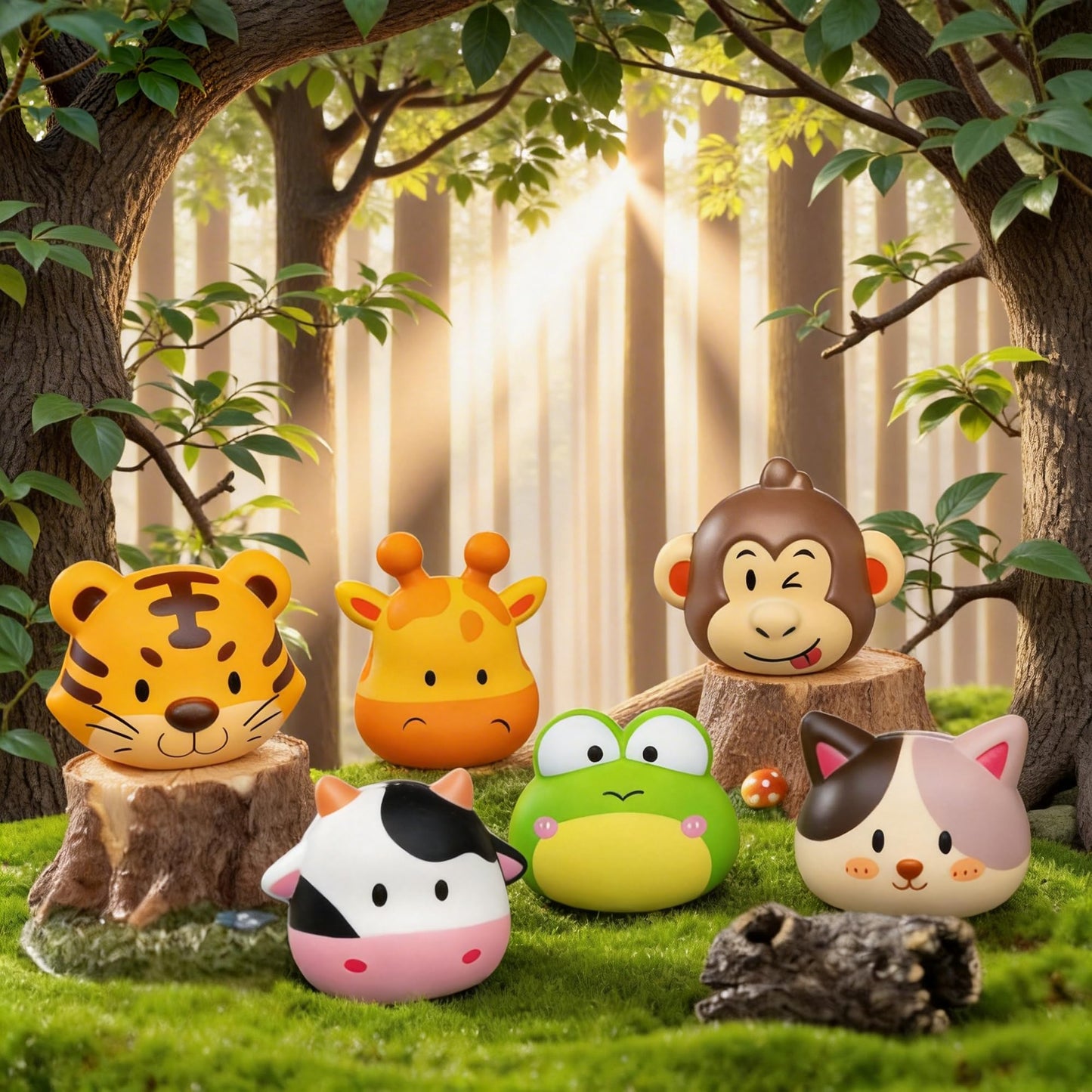 DMIGHT Party Favors for Kids 6PCS Large Animal Squishy Toys, Stress Balls Goodie Bag Stuffers, Pinata Stuffers,Birthday Gifts for Boys & Girls,Treasure Chest Prizes,Classroom Prizes for Kids