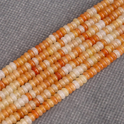 BONNY BOXX 1 Strand (150PCs) Natural 2 * 4mm Red Aventurine Rondelle Beads, Natural Abacus Disk Stone Beads Loose Spacer Gemstone for DIY Bracelet Necklace Jewelry Making