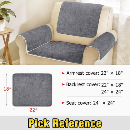 Madelegano Couch Arm Covers, Sofa Arm Covers, Waterproof Armrest Cover for Sofa, Loveseat, Armchair, Anti-Slip Recliner Arm Cover, Headrest Cover, Arm Chair Covers Set of 2 (Dark Gray, 22"×18")