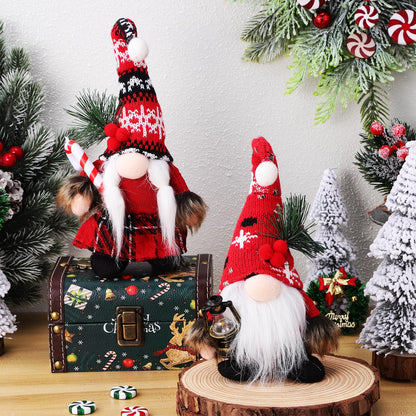 JOINPAYA 2Pcs Christmas Gnomes Decorations: Plush Couple Elf Santa Gnomes Doll for Xmas Home Tabletop Ornaments Holiday Party Gifts