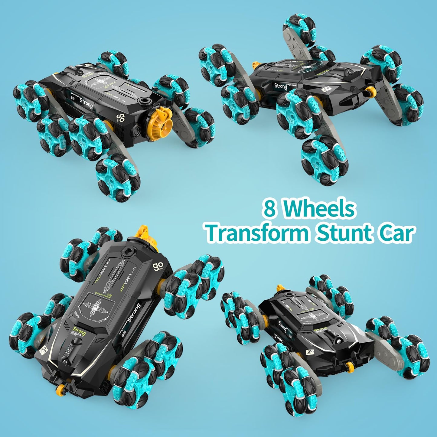Gampop 8WD Gesture Sensing RC Stunt Cars - Toys Gifts for Kids 8 9 10 11 12 Year Old Boys Girls,2.4Ghz Remote Control Cars,Transform Drift Off Road Vehicle for Children Birthday Presents