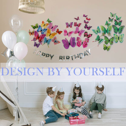OPSEAM Butterfly Wall Decor 24/48 PCS, 3D Butterflies Stickers for Party Decorations with Magnets(Purple, 24)