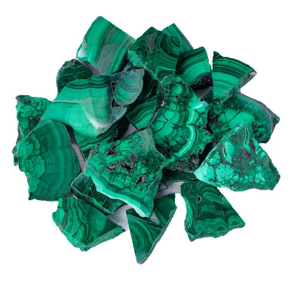 Apengshi Healing Crystal Natural Malachite Raw Stone 0.25lb Irregular Malachite Polished SlicesMeditation Yoga Outdoor Indoor Home Decoration Tank Fountain