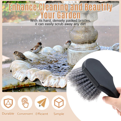 CroBlissful 2 Pcs Bird Bath Cleaning Brush Hard Bristle Stiff Bristle Brush with Plastic Handle Utility Scrub for Bird Feeder Bath Accessories Fountain Outdoor Cleaning(Gray)