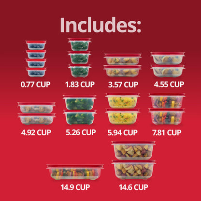Rubbermaid EasyStore Containers, 44-Piece Set, Food Storage Containers with Lids