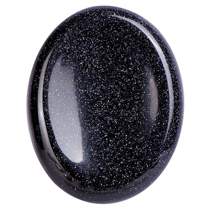 LEADGEM 2" Worry Stone Blue Sand Crystal Palm Stones, Healing Goldstone Crystals for Anxiety Meditation, Turmalina Negra Thumb Stone Anxiety Relief Items Gift