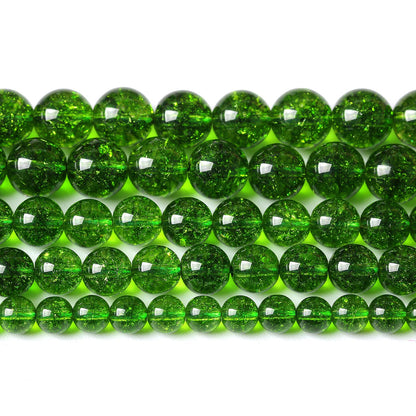 36PCS 10MM Beads Green Crystal Quartz Gem Energy Crystal Healing Jewelry Making Natural Stone Beads DIY (Green Crystal, 10MM)