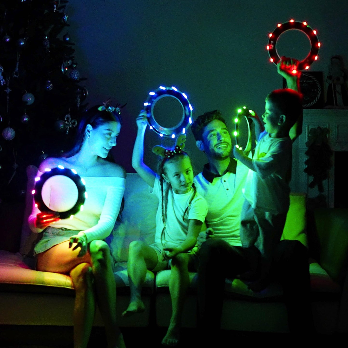 TOSY Flying Ring - 12 Monocolor LEDs, Super Bright, Lost Mode, Auto Light Up, Easter Basket Stuffers Gift for Kid/Teen/Boy/Girl, Safe, Waterproof, Pool/Beach/Camping Toy, 3-Pack