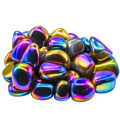 Amazing Gemstone Titanium Aura Quartz Crystals and Healing Stones Tumbled - 1 Oz Titanium Aura Quartz Stone, Healing Stones for Energy Balance, Stress Relief - Polished Gems Rocks