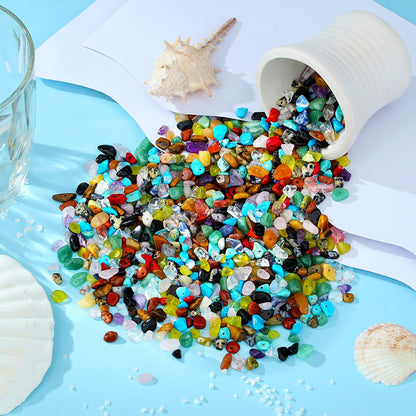 ZHIYUXI 400pcs Beads for Jewelry Making Multicolor 5-8mm Beads Crystal Chips Gemstones Natural Stone Beads Irregular Loose Bulk Beads for Bracelet Making Crystals for Craft DIY Necklace Gifts