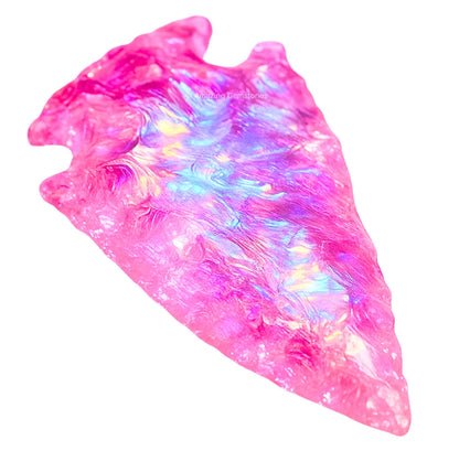 Amazing Gemstone Angel Aura Rose Quartz Arrowhead, Crystal and Healing Stone Flint Rock Arrow Head - 1 to 1.5 Arrowheads for DIY Project Craft Point Jewelry Making