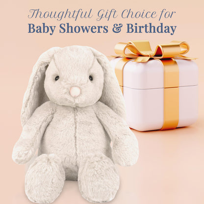 MON AMI Sterling Bunny 13-Inch Stuffed Rabbit for Boys & Girls | Soft Bunny Plush Toy | Snuggle Companion | Nursery Décor | Gift for Valentine’s Day & Birthdays