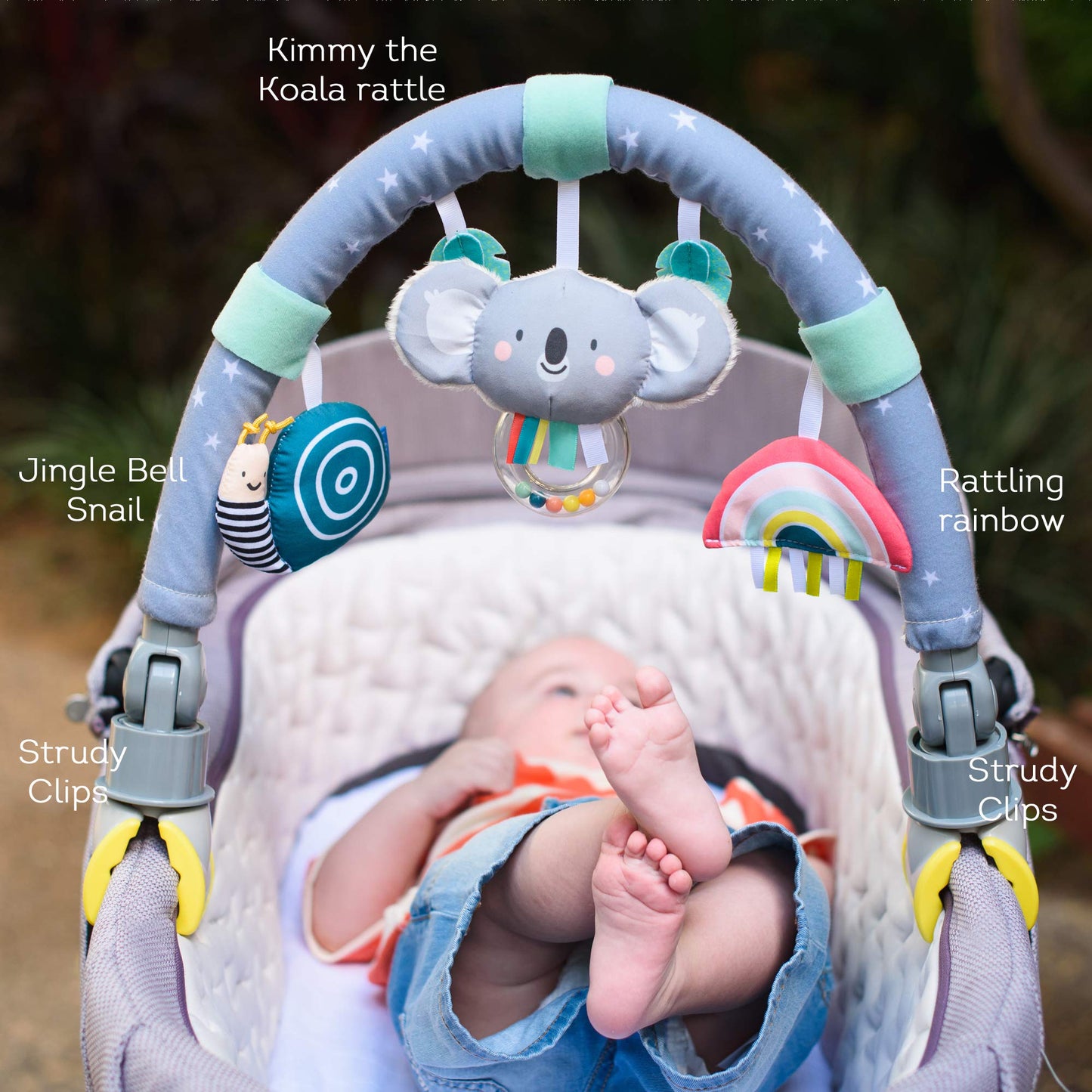 Taf Toys Koala Daydream pram, Stroller & car seat Arch | Ideal for Infants & Toddlers, Activity Arch with Fascinating Toys, Stimulates Baby’s Senses and Motor Skills Development, for Easier Outdoors