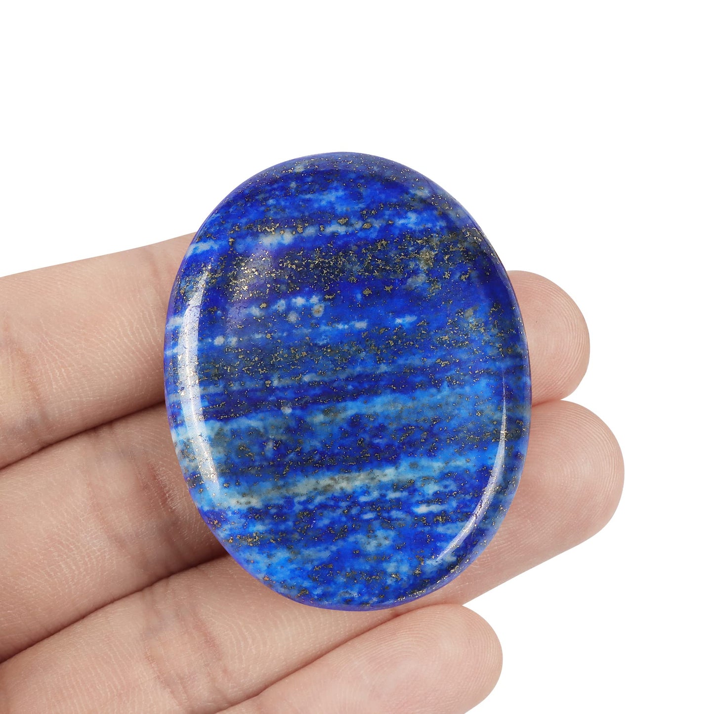 Artistone 2" Lapis Lazuli Crystal Worry Stones,Hand Carved Gemstone Pocket Blue Thumb Palm Energy Healing Anxiety Stones for for Meditation Chakra Balancing Collection