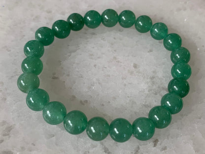 GAF TREASURES Green Aventurine Crystal Bead Bracelet 8mm, Genuine Green Aventurine Stretch Gemstone Bracelet, Healing Crystal Bracelet, Gift for Men & Women (1)
