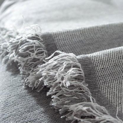 Foreate Sofa Cover Throw Couch Cover with Tassels Chenille Sectional Sofa Cover Blanket - Furniture Protector Couch Slip Cover Machine Washable for Pets Kids Dogs, 71’’ x 134’’, Light Grey-Tassel
