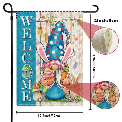 YOVOYOA Gnome Garden Flags for Outside Set of 12, Welcome Seasonal Garden Flags 12x18 Double Sided, Gnomes Holiday Lawn Flags, Gnome Winter Spring Outdoor Garden Flag for Yard Farmhouse Decor