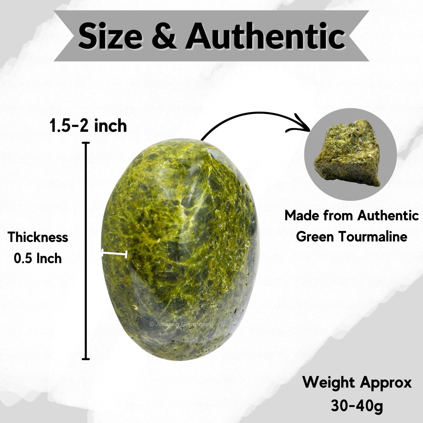 Amazing Gemstone Green Tourmaline in Matrix Crystals and Healing Stones - Large Palm Stone Crystals Piedra - Crystal for Good Luck,Positivity,Meditation - Unique Stocking Stuffers and Birthday Gifts