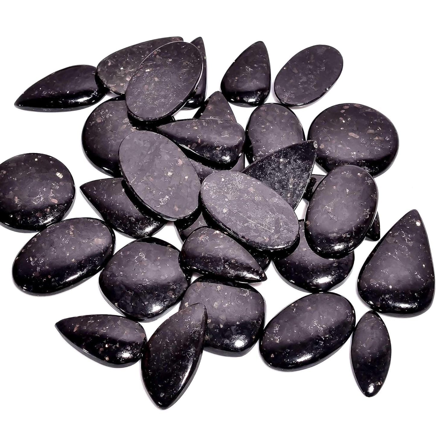 GEMKORA 100 carats Natural Golden Nuummite Gemstones Wholesale Cabochons Lot, Jewelry Making Loose Gemstone, Polished Gems, DIY, Wire Wrapping, Healing Crystals, Bulk Deal 2 to 3pcs