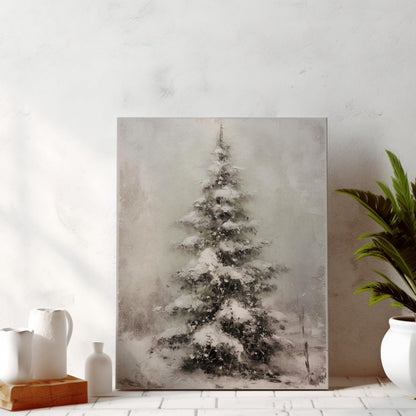 YQDEJ Pine Tree Wall Art Decor Gifts, Christmas Winter Scene Canvas Wall Decor Art, Christmas Canvas Wall Art,Winter Bathroom Decoration,Christmas Decoration Gifts, 11x14 Inches Framed