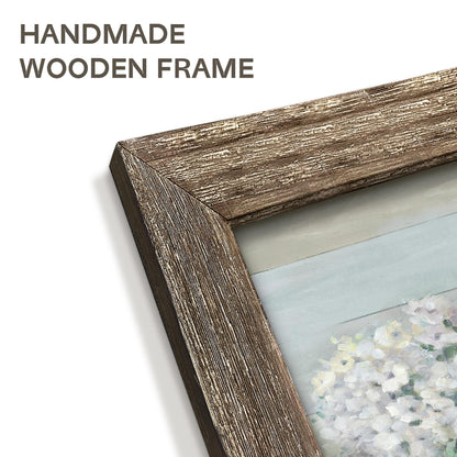 Framed Wooden Flowers Wall Art: Large Florals Vase Picture Botanical Plants Artwork for Living Room