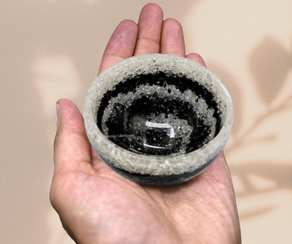 Amazing Gemstone - 3" Orgonite Black Tourmaline & Clear Quartz Crystal Bowl for Meditation, Crystals and Healing Stones Gift and Protection