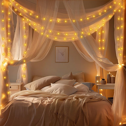 LiuZpatial Smart Star Lights for Bedroom Indoor, 33 FT 80 LED USB Star Ttring Lights, App & Remote Control, Timer Music Sync