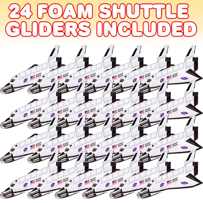 ArtCreativity Space Shuttle Gliders & Mini Astronaut Paratroopers