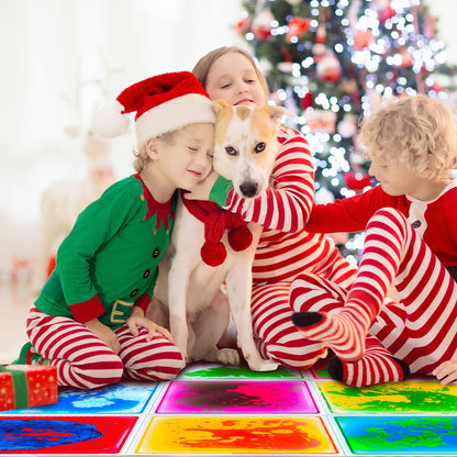 Sensory Floor Tiles for Kids Toddlers: 6 Pack Liquid Play Mats, 12"x12" Squares Autism Sensory Puzzle Pad, Lava Tiles Games Dance Step Pads, Preschool Classroom Montessori Gross Motor Daycare Toys
