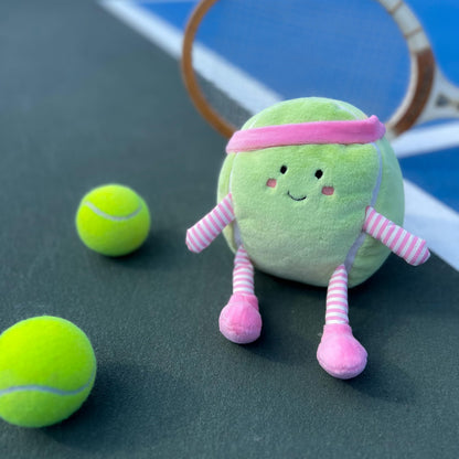 MON AMI Tina Tennis Ball 9-Inch Sports Plush Toy for Boys & Girls | Soft Tennis Stuffed Toy | Playroom Sports Décor | Gift for Kids & Toddlers