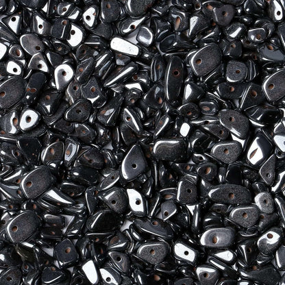 LAIDANLA Black Hematite 400pcs Natural Chip Stone Beads 5-8mm Healing Crystal Irregular Gemstones Drilled DIY Loose Rocks Bead Crystal for Bracelet Earrings Necklace Jewelry Making Crafting