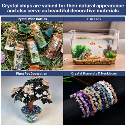 1.1lb Natural Crushed Lapis Lazuli Crystal Tumbled Chips-Lapis Lazuli Healing Crystals Chips Bulk, Crushed Crystal Gemstones for Crafts, Beautiful Package for Gift