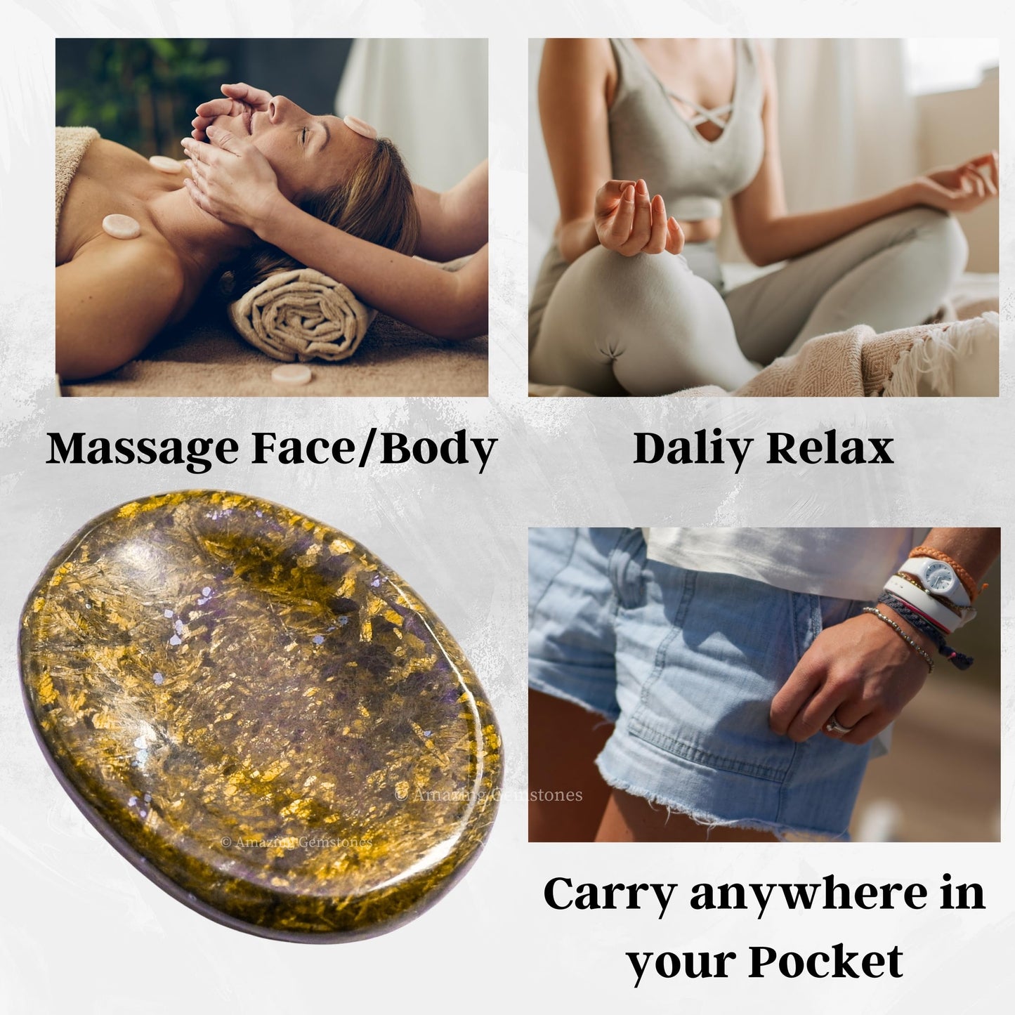 Amazing Gemstone Bronzite Worry Stone Crystals and Healing Stones - Stress Relief Gifts - Piedra Crystal Fidget for Meditation, Relaxation - Unique Stocking Stuffers and Birthday Gift