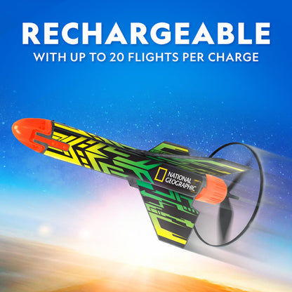 National Geographic Rocket Launcher Science Kit - Motorized Air Rocket Toy with Patented Design, Launch up to 200 Feet, Outdoor Kids Toys & Model Rockets, Gifts for Kids Ages 8-12, Space Toys