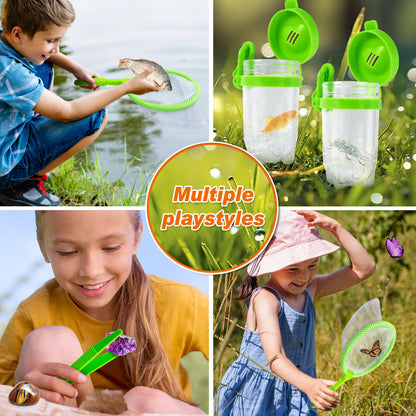 YOPINSAND Kids Explorer Kit & Bug Catcher Kit, Camping Gear for Kids, Outdoor Exploration Set with Backpack & Hat, Binoculars, Ideal Outdoor Camping Adventure Toys for Boys Girls 3-12