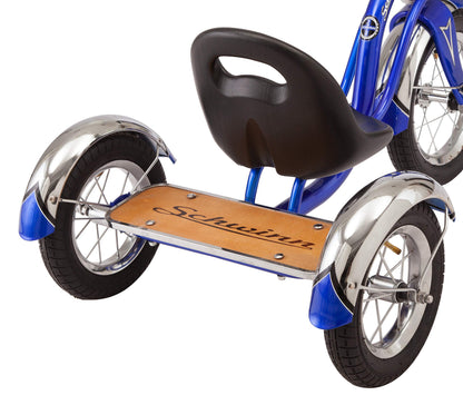 Schwinn Roadster Tricycle, 12 Inch Front Wheel Bike for Kids Ages 2-4, Low Center of Gravity, Retro Steel Frame, Adjustable Seat Grows with your Child, Rear Deck, Tricycle for Toddlers