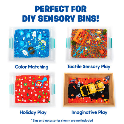 Educational Insights Pluffle(R) 4-Pack - Sensory Bin Foam Set, No Mess Alternative to Sand Toys & Slime for Toddlers at Home or in the Classroom, Fun Sensory Table Filler, Gift for Kids Ages 3+