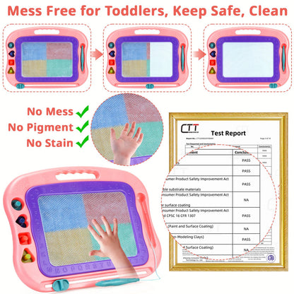 Wellchild Magnetic Drawing Board,Toddler Toys for Girls Boys 3 Year Old Gifts, Magnetic Doodle Board for Kids, Large Etch Magnet Sketch Doodle Pad, Christmas Easter Birthday Gifts for Kids