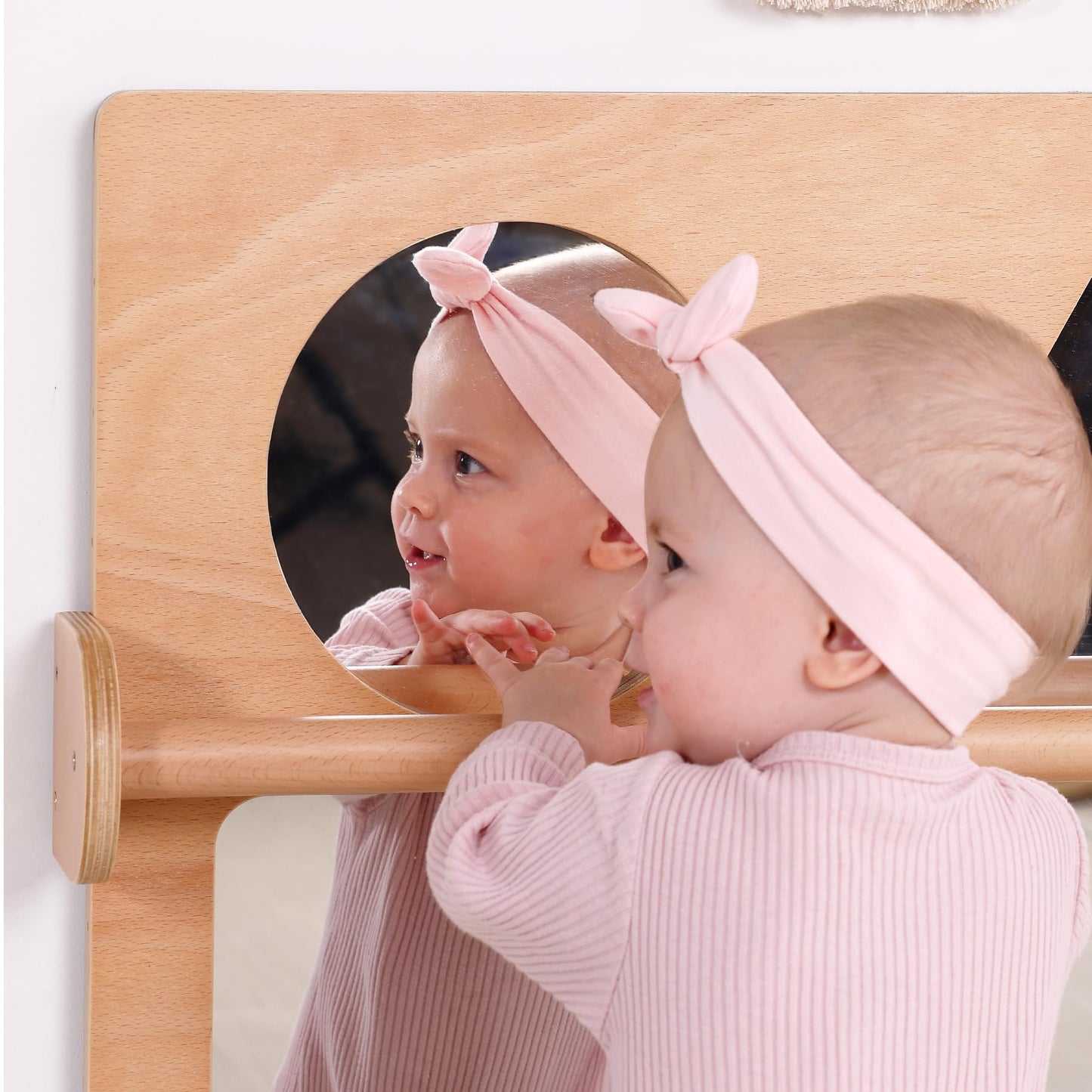 Bolocon Baby Shatter-Resistant Safety Mirror with Pull Up Bar, Infants Early Learning Exploration Set, Toddlers Montessori Furniture for Daycare, Preschool and Nursery