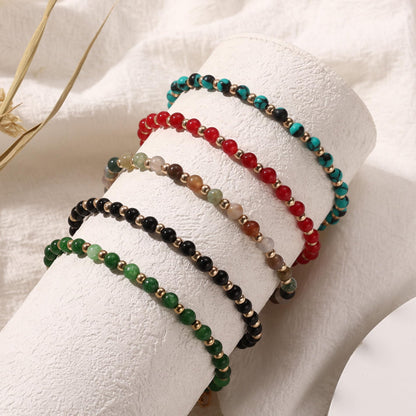 OTXIXTO Beaded Bracelets for Women 4mm Natural Gemstone Energy Chakra Healing Crystal Bracelet Dainty Handmade Jewelry Gifts - B1