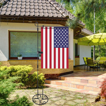 Sunnychicc 2 Pcs Garden Flag Stand with Base Above Ground Metal Yard Flag Pole Holder with One Tiger Clip Two Spring Stoppers for Fall Christmas Holiday Outdoor Decoration(Classic Style)