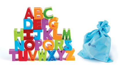 Learning Resources Letter Blocks - ABC Toddler Learning, Alphabet Puzzle, Learn to Read, Fine Motor Toys, Montessori, Preschool Classroom Must Haves Activities, Gifts for Boys and Girls