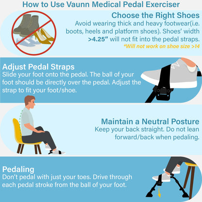 Vaunn Under Desk Bike Pedal Exerciser Ergometer with LCD Display – Mini Pedal Exerciser for Arm & Leg Workout, Folding Desk Cycle for Home Office, Physical Therapy & Low Impact Cardio