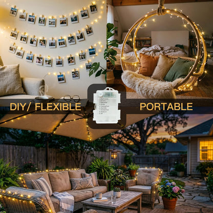 suddus Fairy Lights Battery Operated with Remote, 33ft 100 LED Dimmable Twinkle Lights with Timer, Waterproof Copper Wire String Lights for Bedroom, Christmas, Tree, Indoor Outdoor Decor (Warm White)
