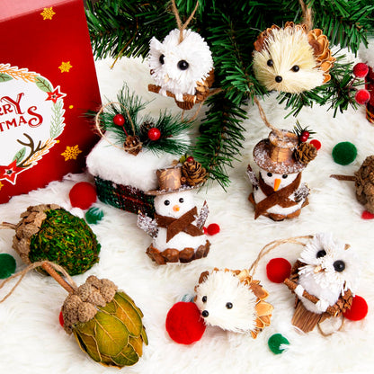 4Pcs Christmas Snowman Ornaments - Handmade Hanging Decoration, Christmas Decor - Ideal for Christmas Tree, Holiday Centerpiece, Party Supplies, and Home Decor