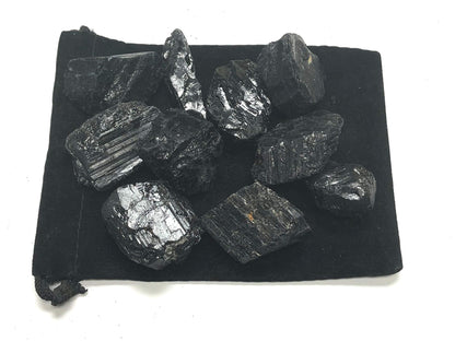 Zentron Rough Black Tourmaline Stones Large 1" Pieces (1/2 Pound)