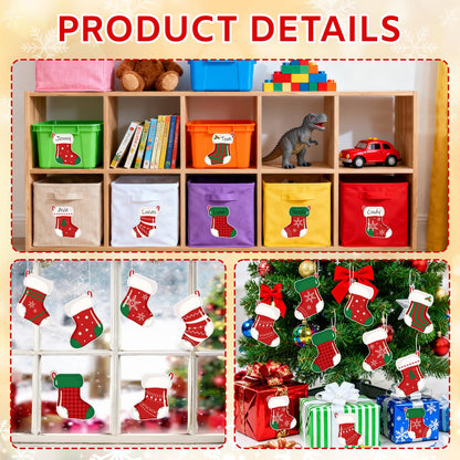 54 Pcs Christmas Stockings Cutouts Double Printed Winter Paper Decor for Christmas Bulletin Board Classroom Decorations(Sock 54)