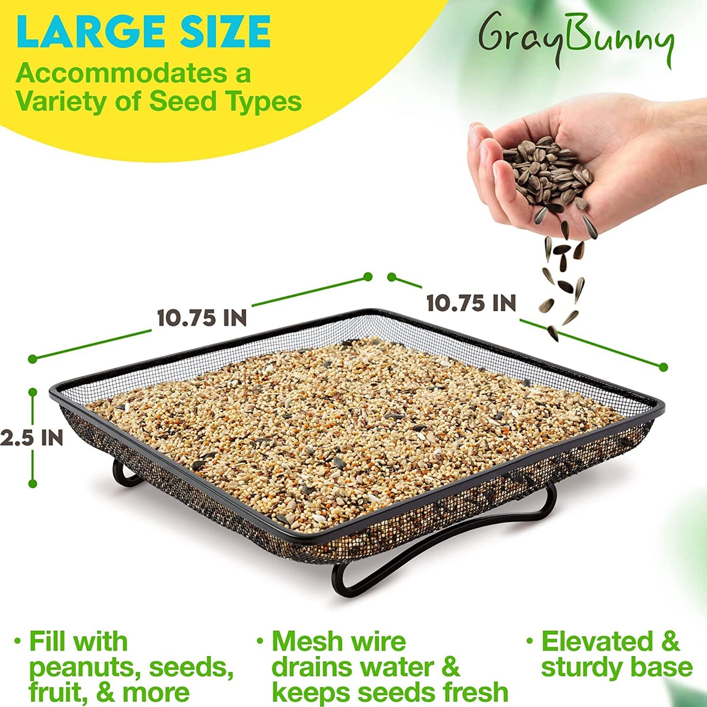 Squirrel Proof Bird Feeder for Outdoors Hanging (Metal Green) | 4 Ports, Chew-Proof & Weather Resistant Backyard Bird Feeder Gift, Garden Yard Decoration (10.25 x 6.25 x 6.25 in)