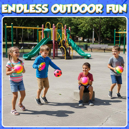 PlayBolt Sports Ball Set (4 Pack) - 5-Inch Rainbow Mini Basketball, Soccer, Football & Playground Balls w/Hand Pump - Fun Indoor Outdoor Toys for Toddlers, Little Kids, Preschoolers & Early Play