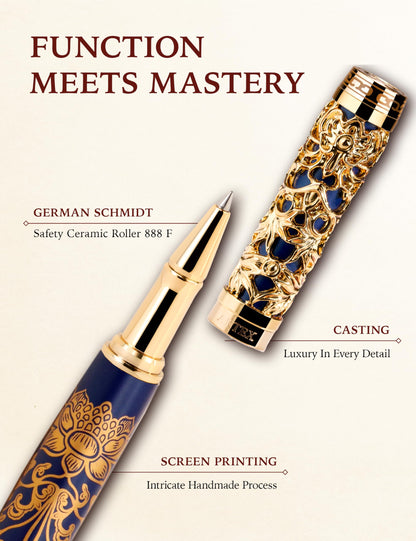 ARTEX Executive Rollerball Pen-Museum Collections-Crafting Timeless Beauty-Luxury Pen Gift & Office Desk Decor, German SCHMIDT refill, Solid Metal Texture